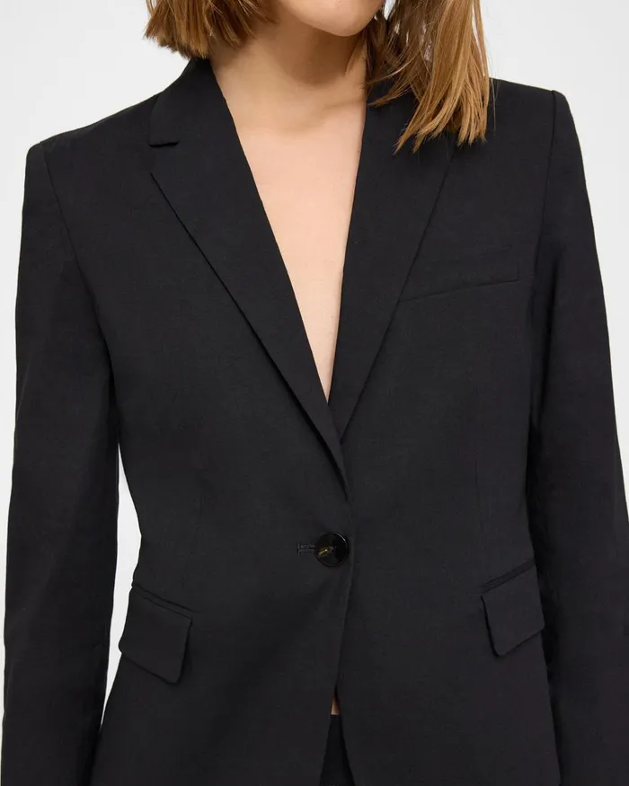 Women Theory Blazers Jackets Boxy Blazer In Good Linen Black