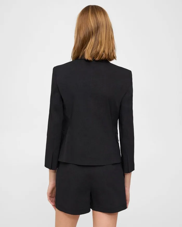 Women Theory Blazers Jackets Boxy Blazer In Good Linen Black
