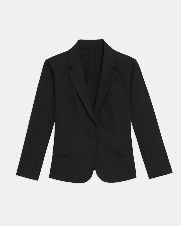 Women Theory Blazers Jackets Boxy Blazer In Good Linen Black