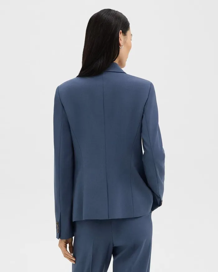 Women Theory Blazers Jackets Carissa Blazer In Good Wool Ash Blue