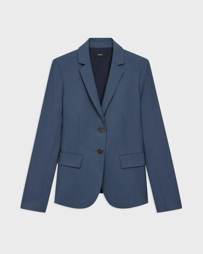 Women Theory Blazers Jackets Carissa Blazer In Good Wool Ash Blue