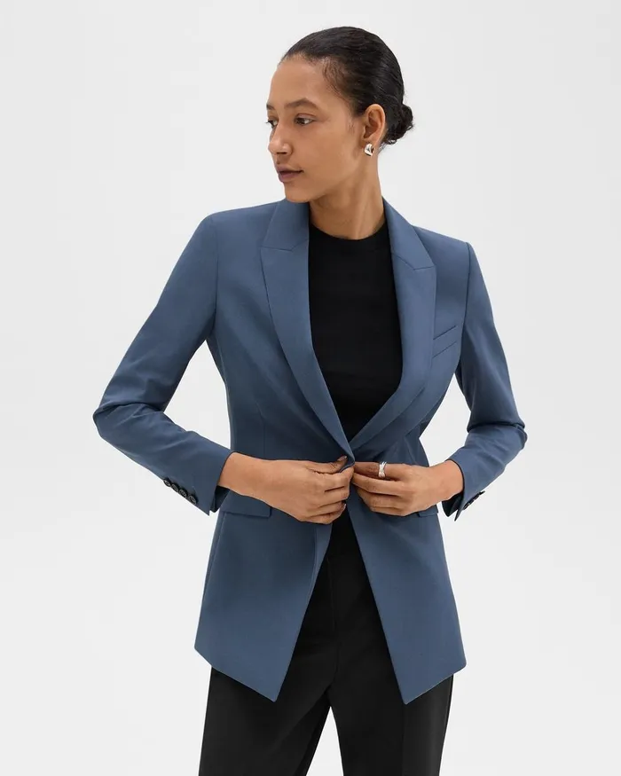 Women Theory Blazers Jackets Etiennette Blazer In Good Wool Ash Blue