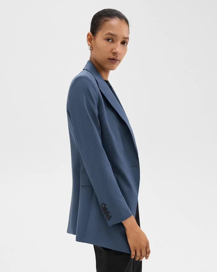 Women Theory Blazers Jackets Etiennette Blazer In Good Wool Ash Blue