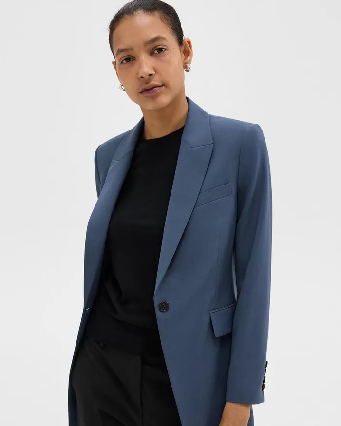 Women Theory Blazers Jackets Etiennette Blazer In Good Wool Ash Blue