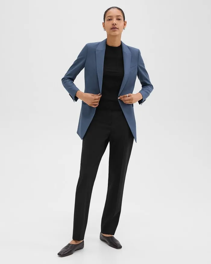 Women Theory Blazers Jackets Etiennette Blazer In Good Wool Ash Blue