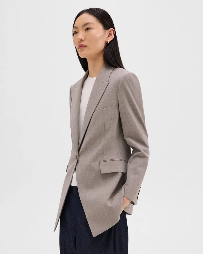 Women Theory Blazers Jackets Etiennette Blazer In Good Wool Cinder Melange