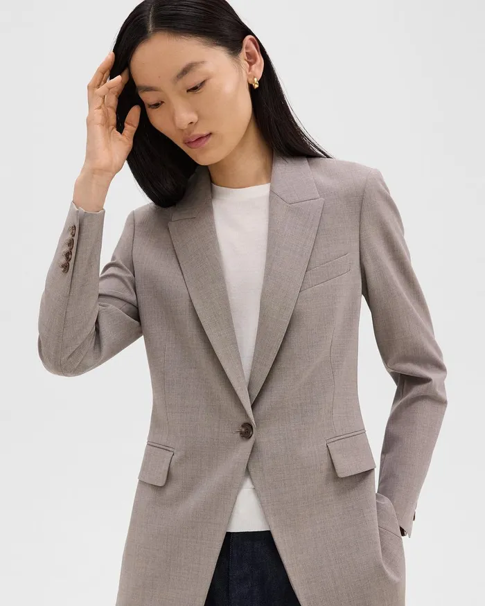 Women Theory Blazers Jackets Etiennette Blazer In Good Wool Cinder Melange