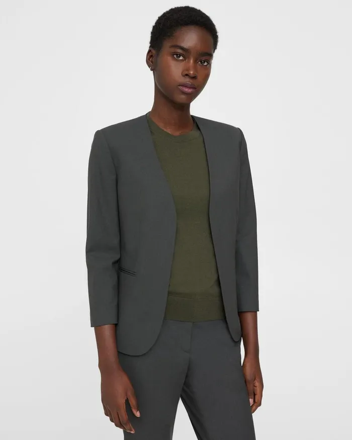 Women Theory Blazers Jackets Lindrayia Blazer In Good Wool Deep Green
