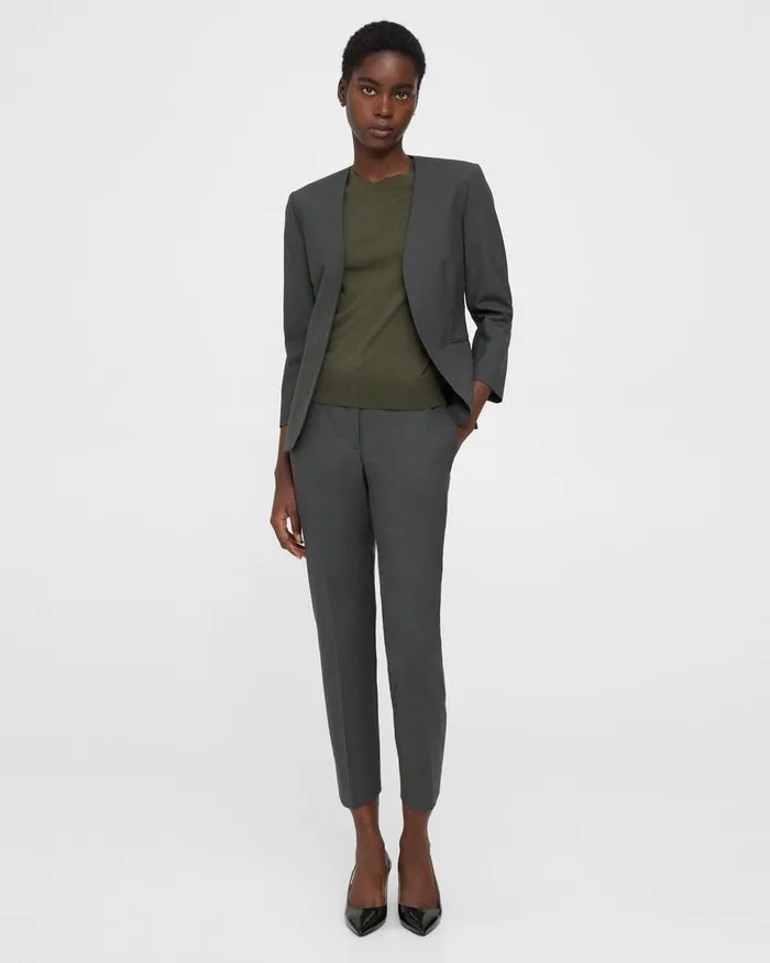 Women Theory Blazers Jackets Lindrayia Blazer In Good Wool Deep Green