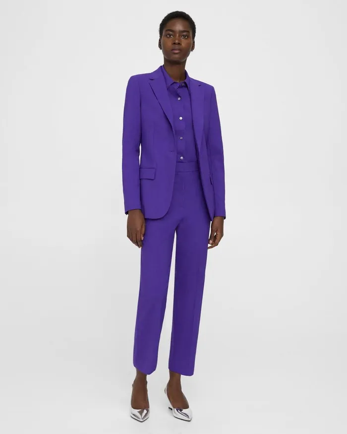 Women Theory Blazers Jackets Staple Blazer In Good Wool Blue Iris