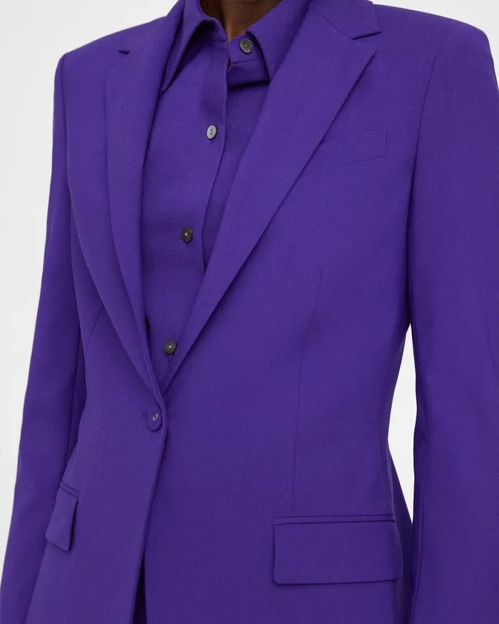Women Theory Blazers Jackets Staple Blazer In Good Wool Blue Iris