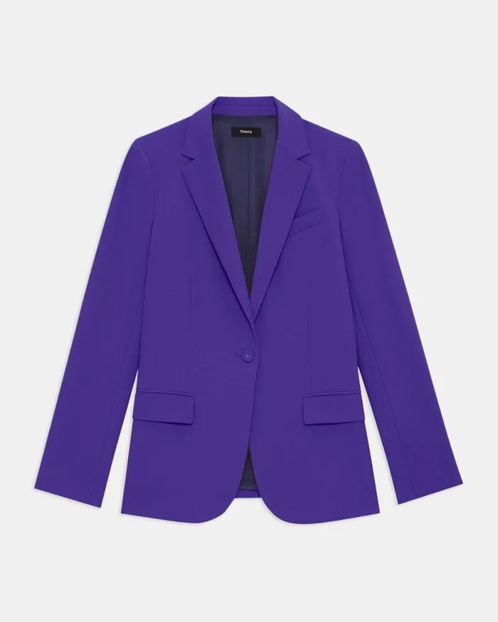Women Theory Blazers Jackets Staple Blazer In Good Wool Blue Iris