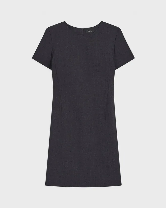 Women Theory Dresses Sheath Dress In Good Wool Charcoal Melange