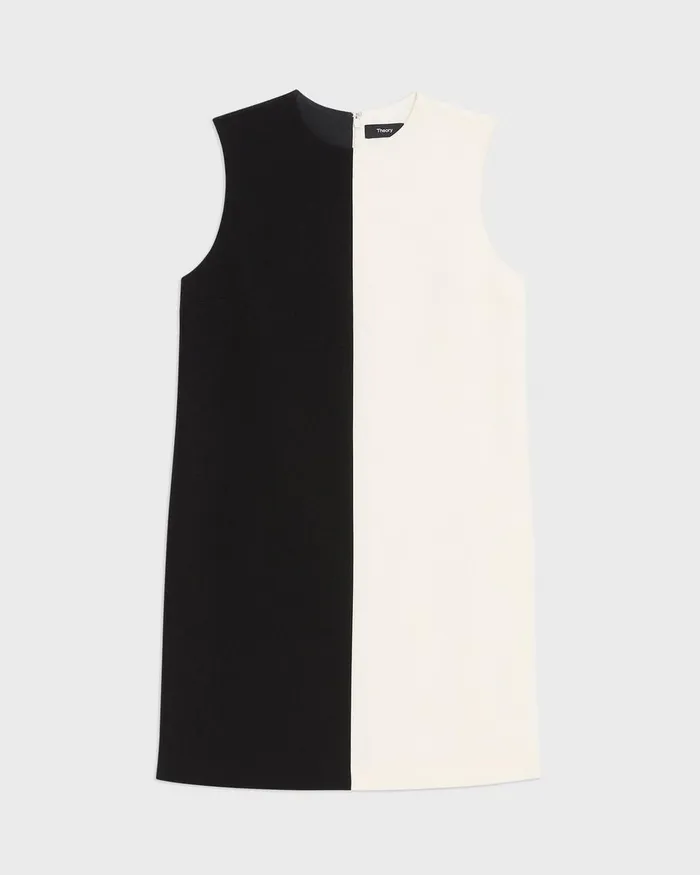 Women Theory Dresses Split Sleeveless Shift Dress In Crepe Blackrice