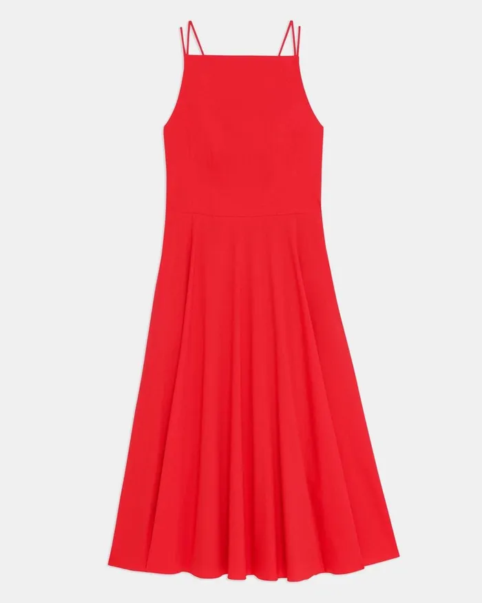 Women Theory Dresses Square Neck Dress In Good Cotton Grenadine