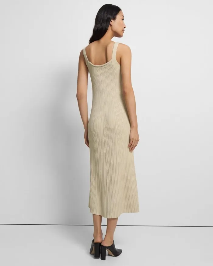 Women Theory Dresses Tank Dress In Stretch Knit Butter Yellow