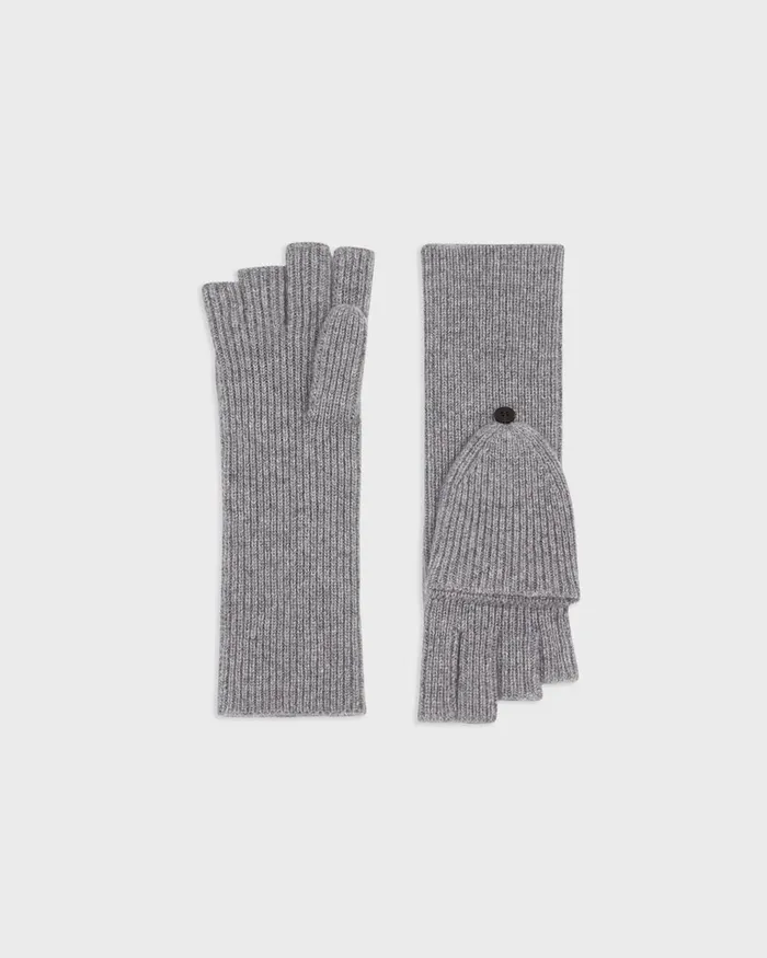 Women Theory Hats Gloves Scarves FoldBack Gloves In Cashmere Husky