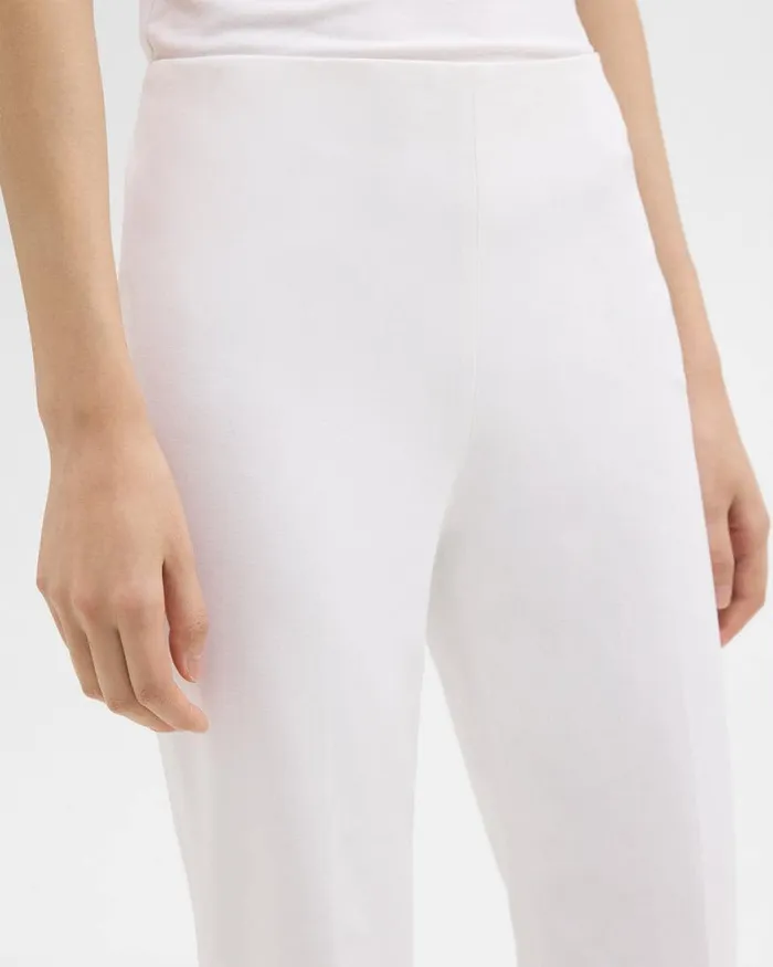Women Theory Pants Cropped Kick Pant In Stretch CottonBlend White