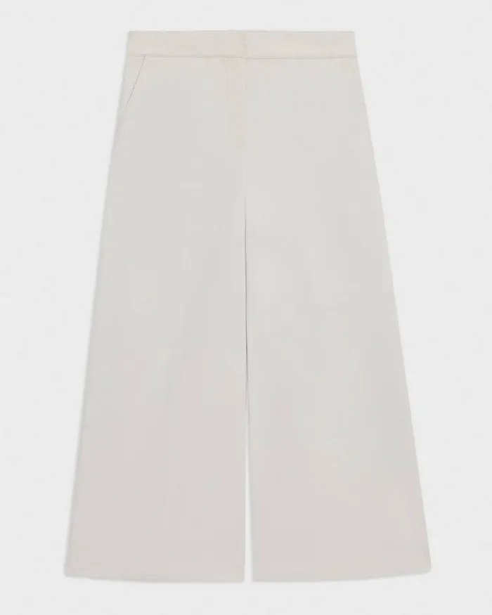 Women Theory Pants Cropped WideLeg Pant In Neoteric Twill Limestone