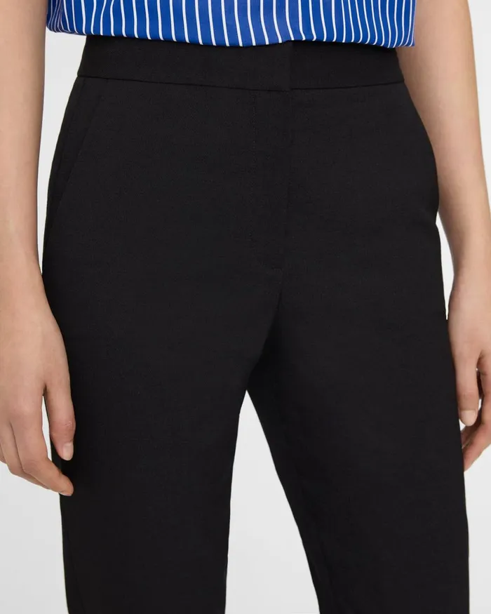 Women Theory Pants Fitted Pant In Textured Gabardine Black