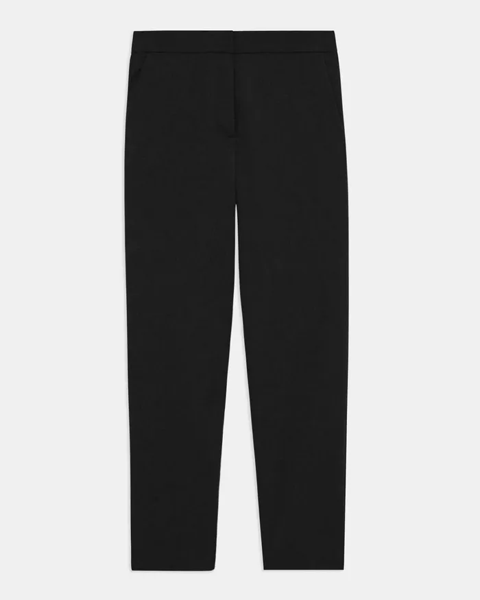Women Theory Pants Fitted Pant In Textured Gabardine Black