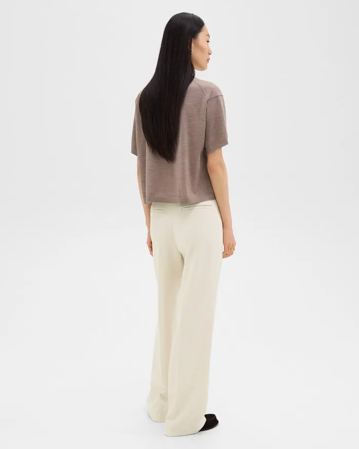 Women Theory Pants Relaxed Straight Pant In Admiral Crepe Rice