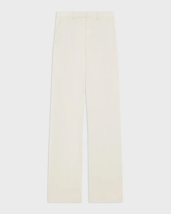 Women Theory Pants Relaxed Straight Pant In Admiral Crepe Rice