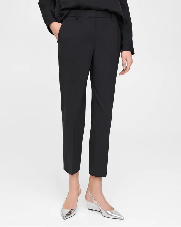 Women Theory Pants Treeca Pant In Stretch Wool Black