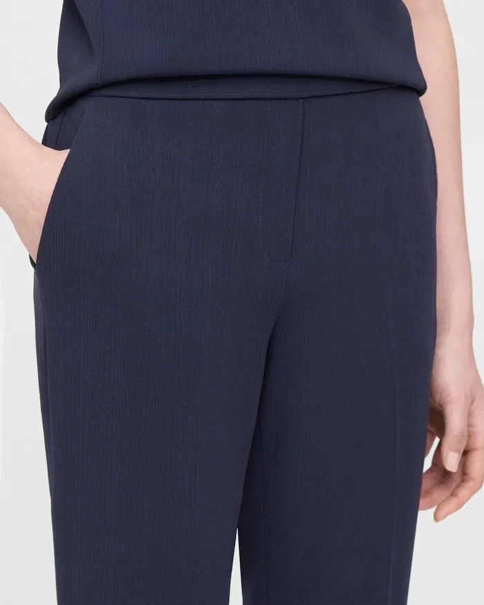 Women Theory Pants Treeca PullOn Pant In Striped Admiral Crepe Nocturne Navy