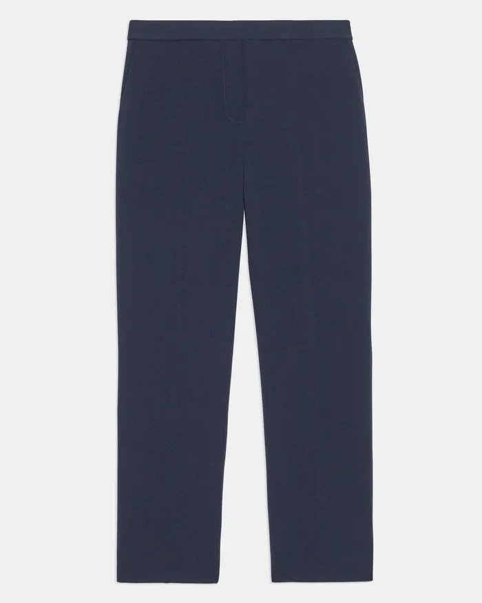 Women Theory Pants Treeca PullOn Pant In Striped Admiral Crepe Nocturne Navy