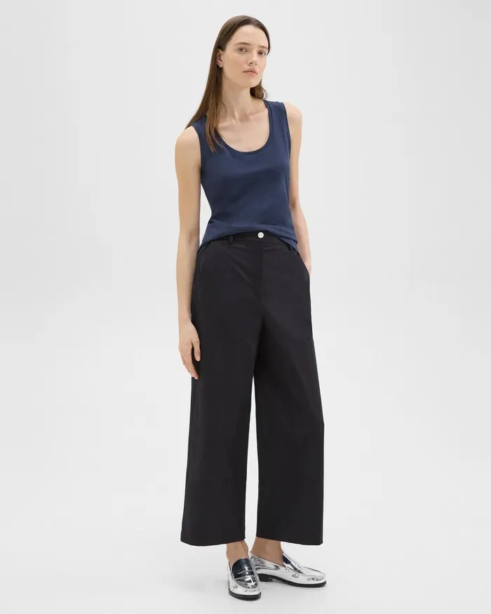 Women Theory Pants Utility Pant In Organic Cotton Nocturne Navy