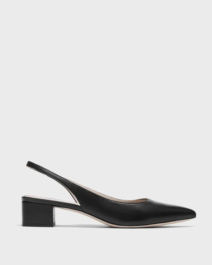 Women Theory Shoes Slingback Pump In Leather Black