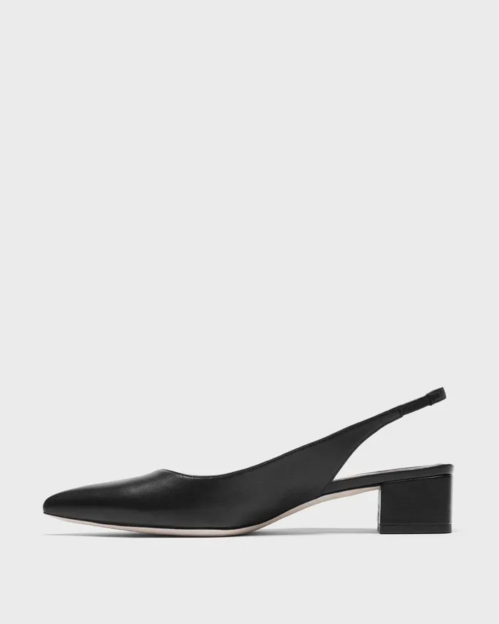 Women Theory Shoes Slingback Pump In Leather Black