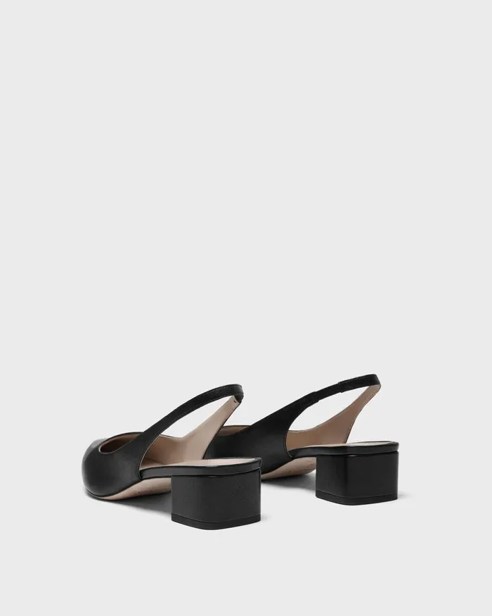 Women Theory Shoes Slingback Pump In Leather Black