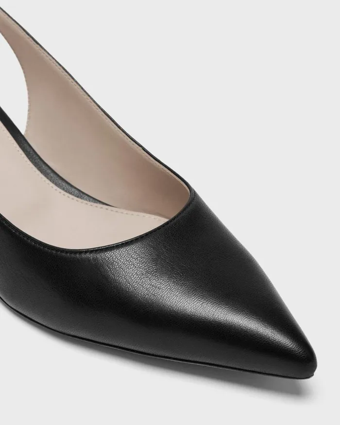 Women Theory Shoes Slingback Pump In Leather Black