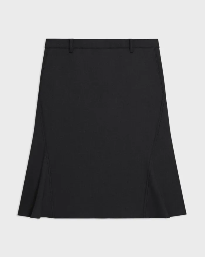 Women Theory Skirts Wool Gabardine Trumpet Skirt Black
