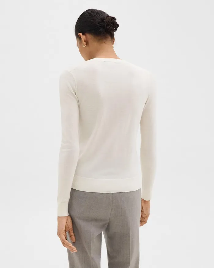Women Theory Sweaters Cardigans VNeck Cardigan In Regal Wool New Ivory
