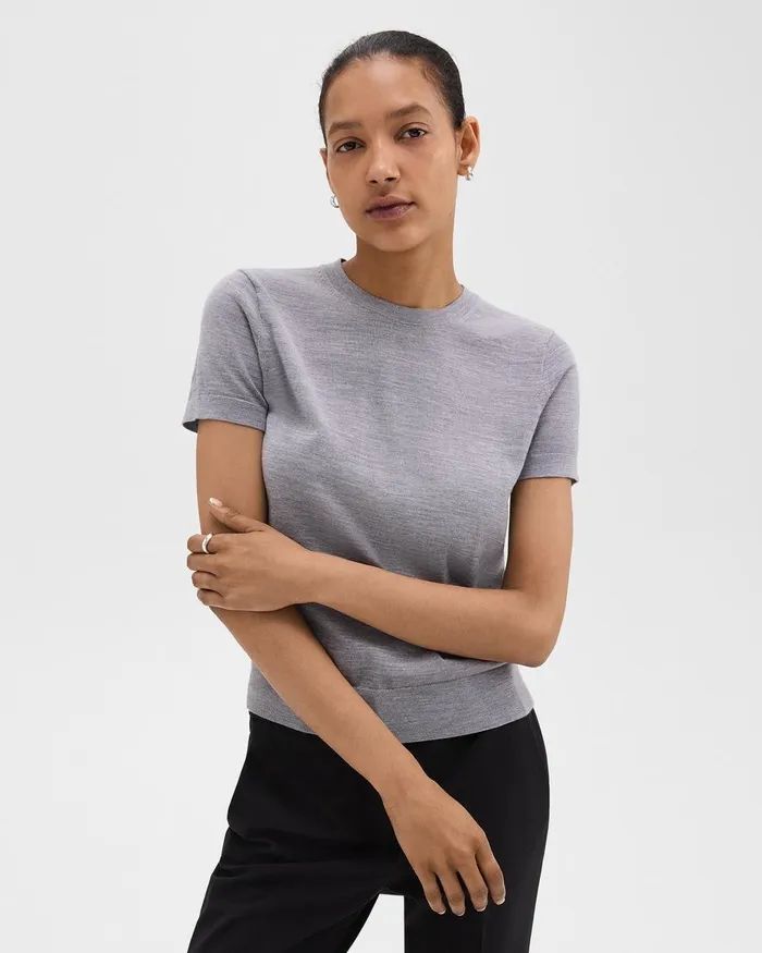 Women Theory TShirts Tank Tops Sweater Tee In Regal Wool Cool Heather Grey