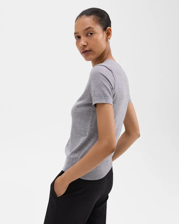 Women Theory TShirts Tank Tops Sweater Tee In Regal Wool Cool Heather Grey
