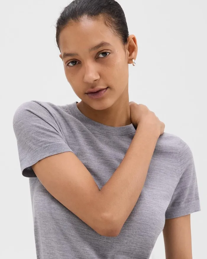 Women Theory TShirts Tank Tops Sweater Tee In Regal Wool Cool Heather Grey