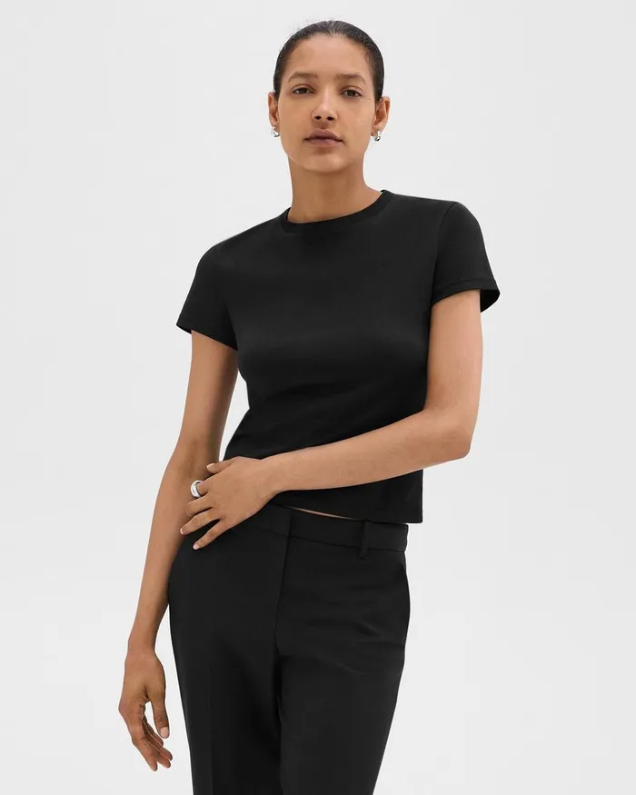 Women Theory TShirts Tank Tops Tiny Tee In Organic Cotton Black