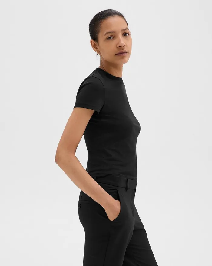 Women Theory TShirts Tank Tops Tiny Tee In Organic Cotton Black