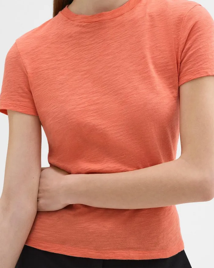 Women Theory TShirts Tank Tops Tiny Tee In Organic Slub Cotton Bright Coral