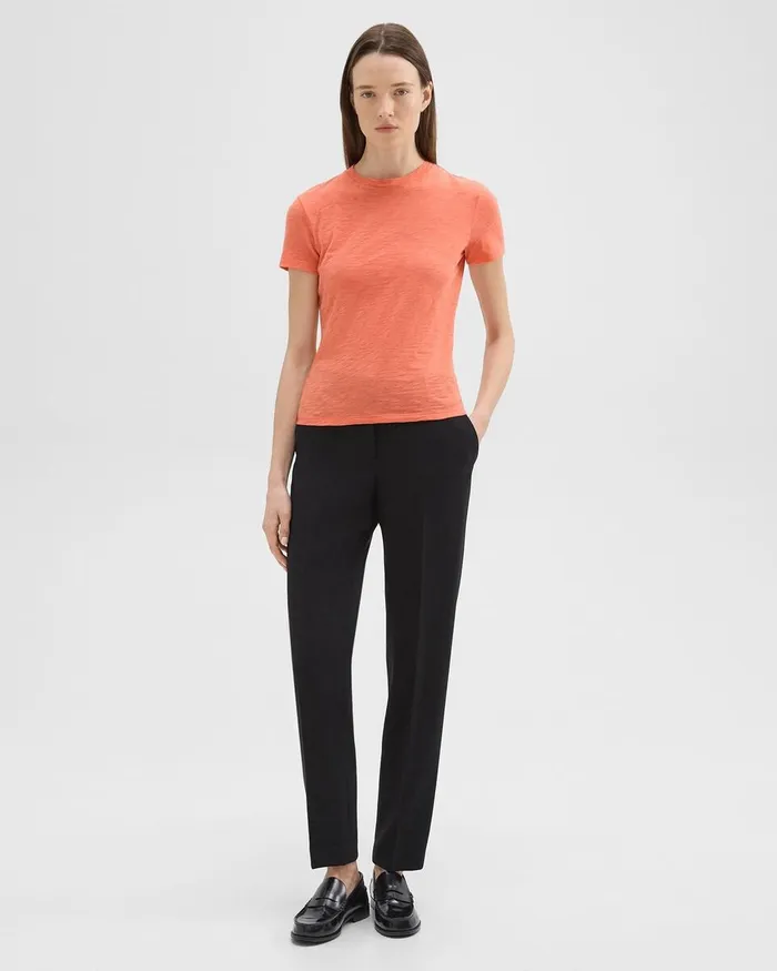 Women Theory TShirts Tank Tops Tiny Tee In Organic Slub Cotton Bright Coral