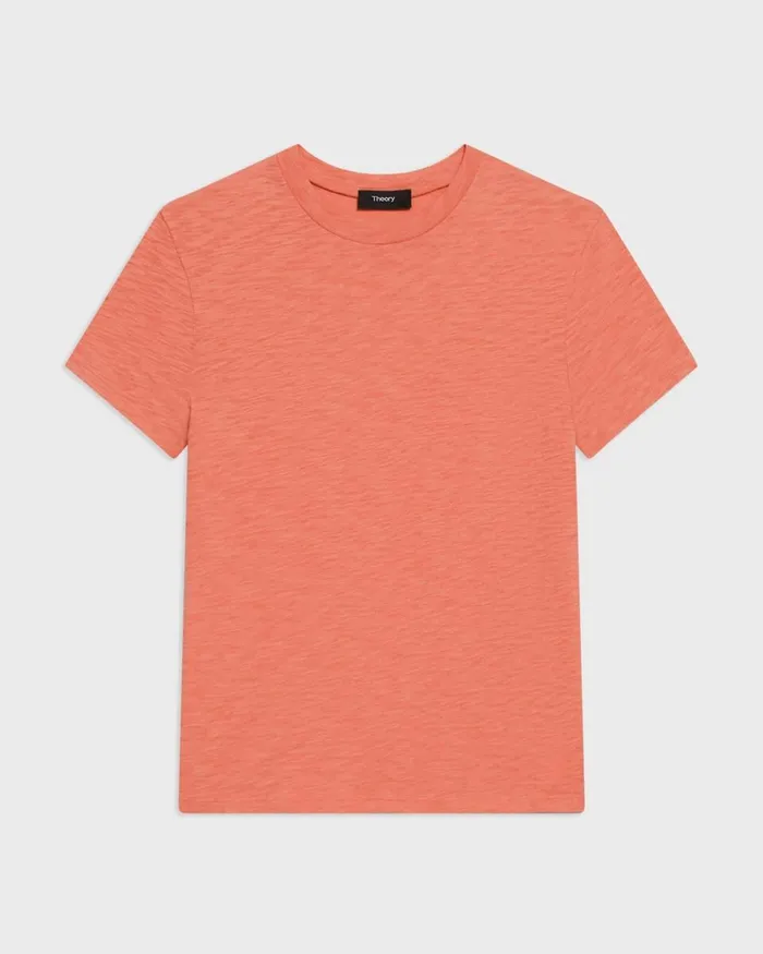 Women Theory TShirts Tank Tops Tiny Tee In Organic Slub Cotton Bright Coral