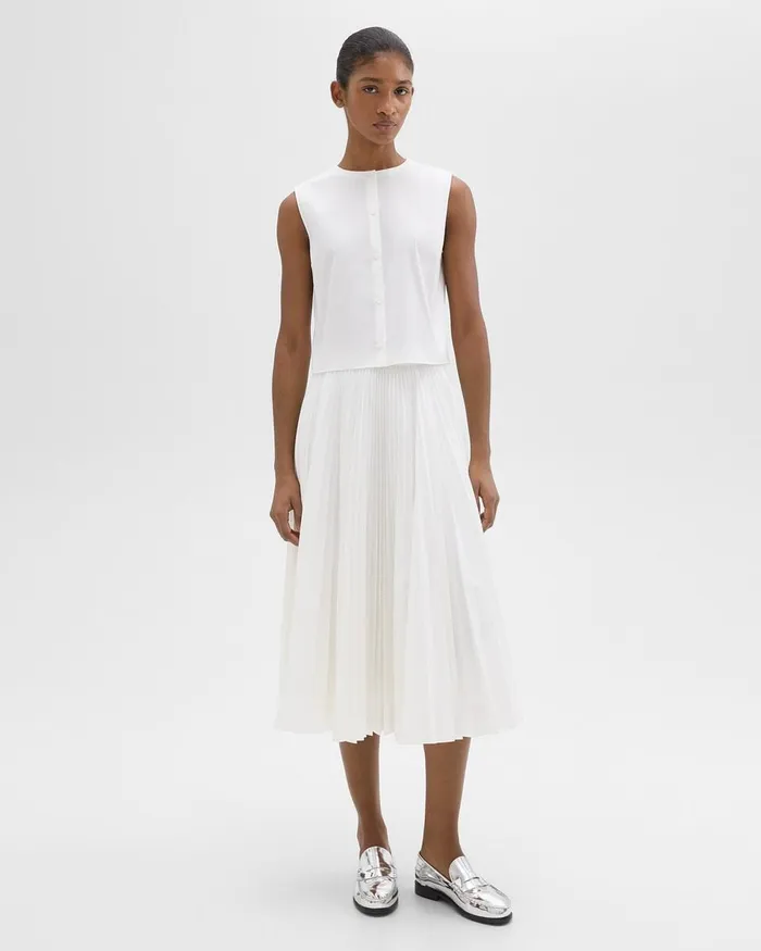 Women Theory Tops Shell Top In Good Cotton White