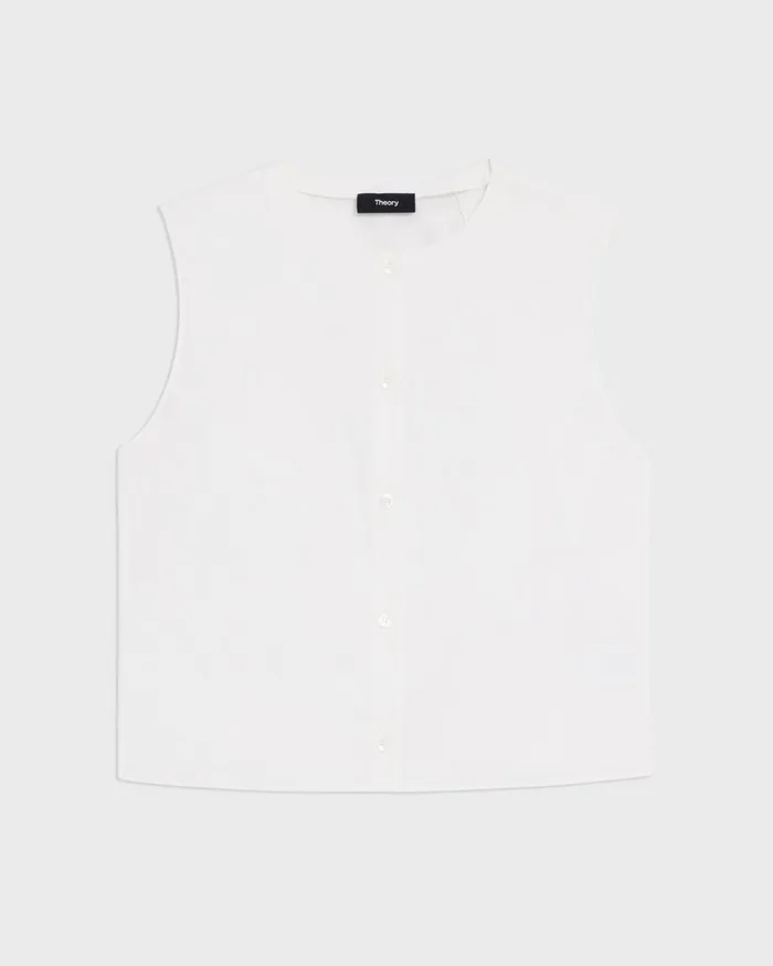 Women Theory Tops Shell Top In Good Cotton White