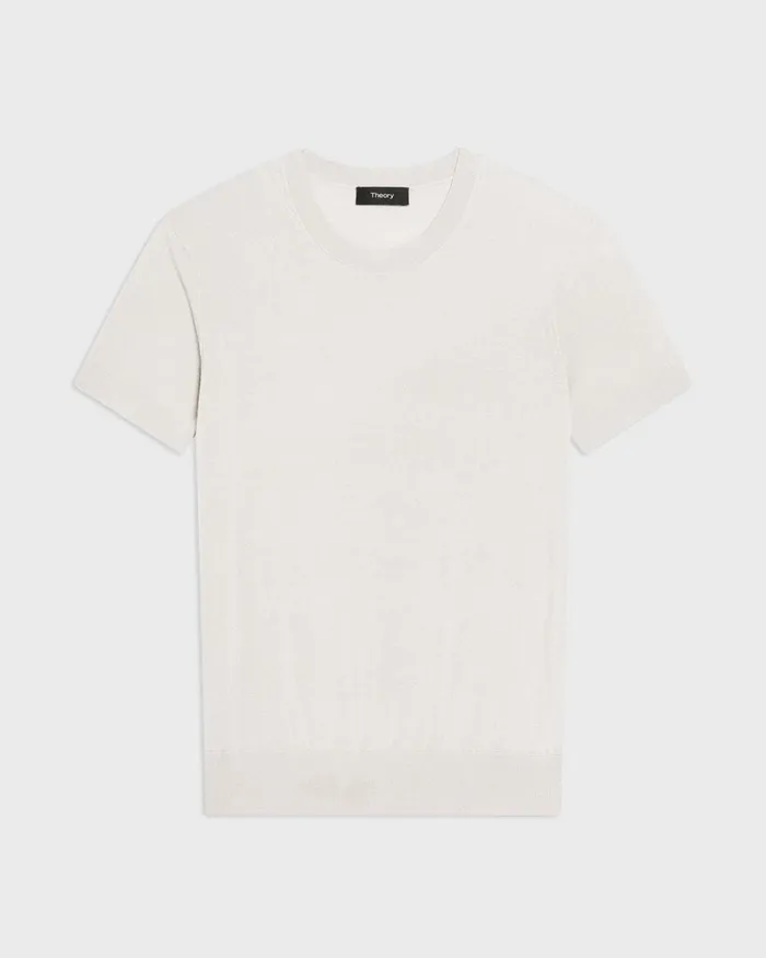 Women Theory Tops Sweater Tee In Regal Wool New Ivory