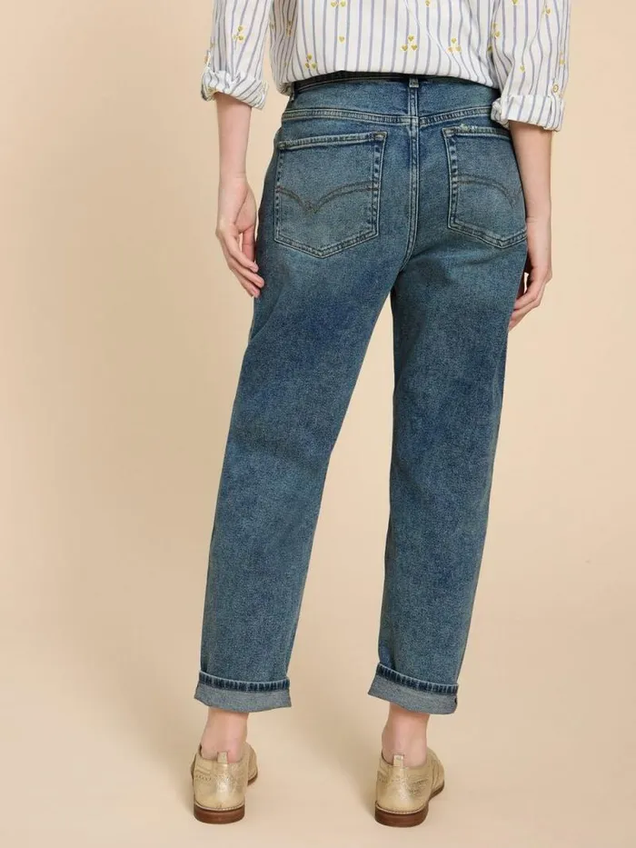Women Tilly Tapered Full Length Jean Mid Denim White Stuff Jeans
