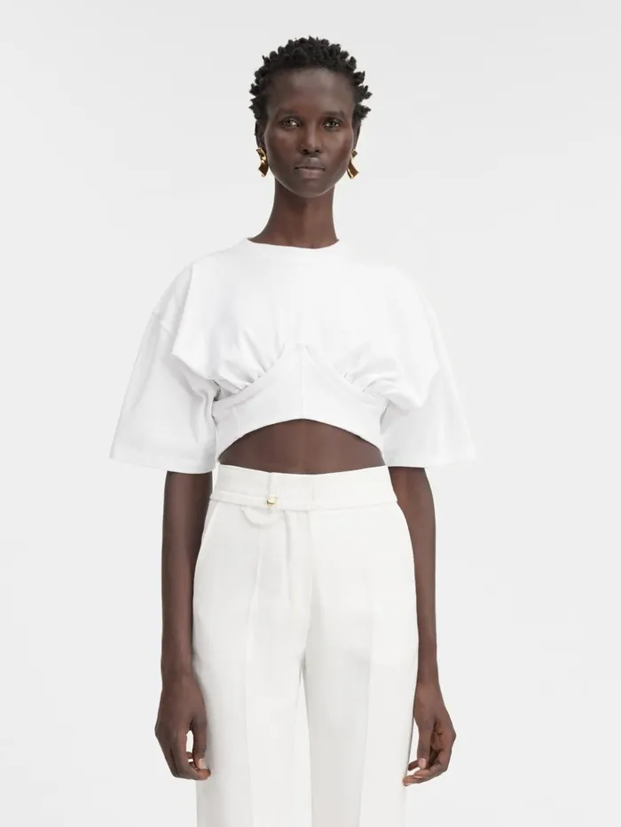 Women Tops and Shirts JACQUEMUS The Caraco Tshirt White